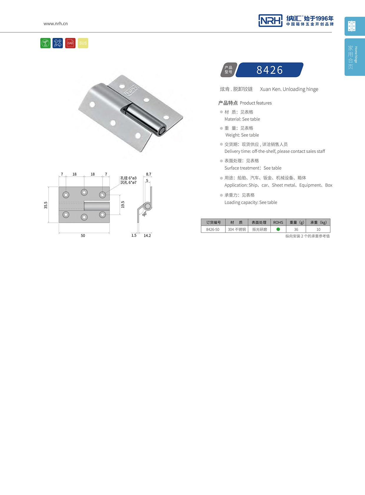  香蕉成人网站视频/NRH 8426-50 工業五金鉸鏈